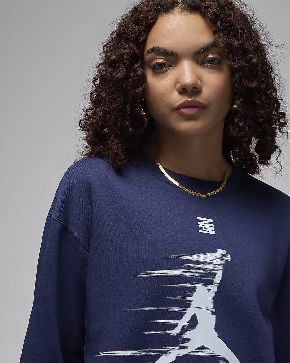 Jordan Brooklyn Fleece Women s Graphic Crew Neck Sweatshirt. Nike ID
